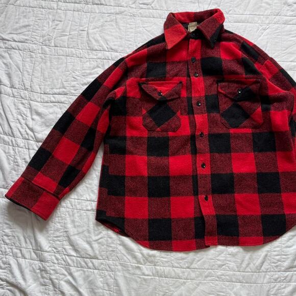 Sears Other - VTG Sears Kings Road 70s flannel shirt mens M red buffalo plaid wool blend retro